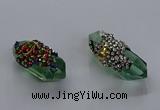 NGP3579 12*40mm - 15*45mm faceted nuggets green fluorite pendants