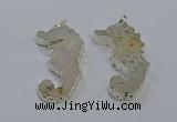 NGP3662 22*58mm - 25*55mm seahorse fossil coral pendants