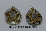 NGP3672 35*45mm freeform druzy agate pendants wholesale