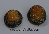 NGP3678 35*45mm oval plated druzy agate gemstone pendants