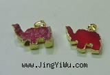 NGP3699 18*30mm - 22*35mm elephant druzy agate gemstone pendants