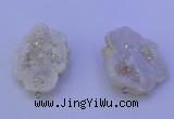 NGP3715 28*35mm - 40*45mm freeform plated druzy agate pendants