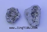 NGP3717 28*35mm - 40*45mm freeform plated druzy agate pendants