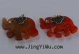 NGP3871 30*45mm - 35*50mm elephant agate gemstone pendants
