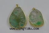 NGP3931 30*45mm - 40*60mm freeform green gemstone pendants