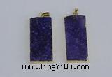 NGP3954 20*50mm - 25*45mm rectangle druzy agate gemstone pendants