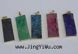 NGP3960 20*50mm - 25*45mm rectangle druzy agate gemstone pendants