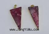 NGP3985 20*48mm - 25*50mm triangle druzy agate pendants wholesale