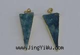 NGP3986 20*48mm - 25*50mm triangle druzy agate pendants wholesale
