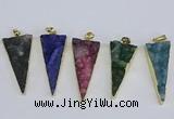 NGP3990 20*48mm - 25*50mm triangle druzy agate pendants wholesale