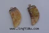 NGP4001 15*30mm - 16*35mm horn druzy quartz gemstone pendants