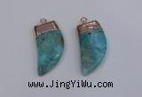 NGP4004 15*30mm - 16*35mm horn druzy quartz gemstone pendants