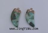 NGP4005 15*30mm - 16*35mm horn druzy quartz gemstone pendants