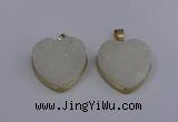 NGP4021 20*20mm heart druzy quartz gemstone pendants