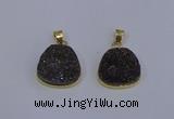 NGP4028 18*19mm freeform druzy quartz gemstone pendants