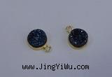 NGP4035 10mm coin druzy quartz gemstone pendants wholesale