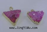NGP4048 25*30mm – 30*35mm triangle druzy quartz pendants
