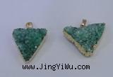 NGP4051 25*30mm – 30*35mm triangle druzy quartz pendants