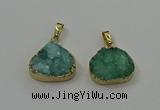 NGP4086 18*22mm - 20*24mm flat teardrop druzy quartz pendants