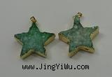 NGP4095 30*32mm - 32*35mm star druzy quartz pendants wholesale