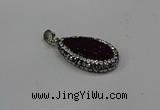 NGP4276 14*23mm flat teardrop plated quartz pendants wholesale
