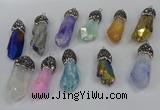 NGP4302 10*30mm - 15*45mmmm nuggets plated quartz pendants
