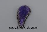 NGP4315 20*40mm - 25*50mm wing-shaped druzy quartz pendants