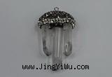 NGP4332 22*30mm - 25*35mm sticks white crystal pendants