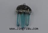 NGP4336 22*30mm - 25*35mm sticks white crystal pendants