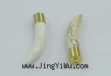 NGP4501 9*50mm - 9*55mm horn white turquoise pendants wholesale