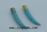 NGP4507 9*50mm - 9*55mm horn blue turquoise pendants wholesale