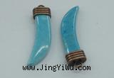 NGP4517 12*50mm - 12*55mm horn blue turquoise pendants wholesale