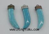 NGP4518 12*50mm - 12*55mm horn blue turquoise pendants wholesale