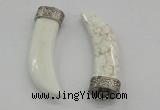 NGP4520 15*55mm - 15*60mm horn white turquoise pendants wholesale