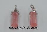NGP5003 8*30mm sticks cherry quartz gemstone pendants wholesale