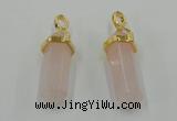 NGP5027 8*30mm sticks rose quartz gemstone pendants wholesale