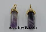 NGP5029 8*30mm sticks amethyst gemstone pendants wholesale