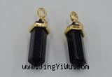 NGP5032 8*30mm sticks blue goldstone pendants wholesale