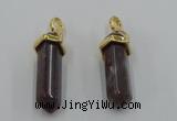 NGP5037 8*30mm sticks Indian agate gemstone pendants wholesale