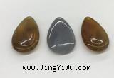 NGP5506 30*50mm flat teardrop agate gemstone pendants