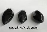 NGP5573 18*40mm - 23*58mm teardrop black agate pendants