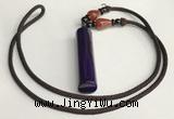 NGP5704 Agate tube pendant with nylon cord necklace