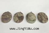 NGP5746 25*35mm oval rainforest agate pendants wholesale