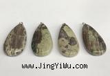 NGP5747 20*40mm flat teardrop rainforest agate pendants