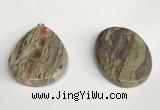 NGP5748 30*40mm flat teardrop rainforest agate pendants