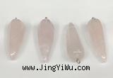 NGP5766 14*50mm teardrop rose quartz pendants wholesale