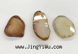 NGP5791 25*35mm - 35*55mm faceted freeform agate slab pendants