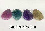 NGP5817 30*50mm flat teardrop agate gemstone pendants wholesale