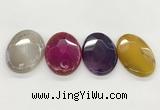 NGP5820 32*50mm faceted oval agate gemstone pendants wholesale