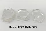 NGP5841 35*55mm - 45*65mm faceted freeform white crystal pendants